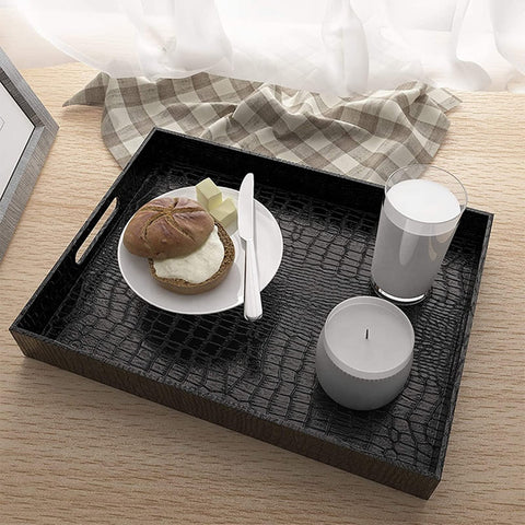 Lyellfe serving tray for kitchen counter keeps drinks and snacks ready.
