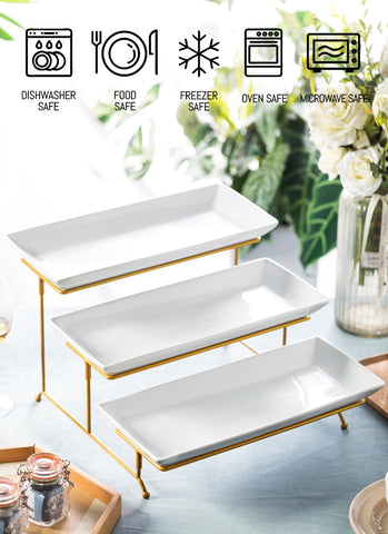 LYEOBOH 14-inch tiered serving trays for desserts and cupcakes