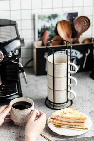 LYEOBOH beige mugs set ideal for tea or hot chocolate