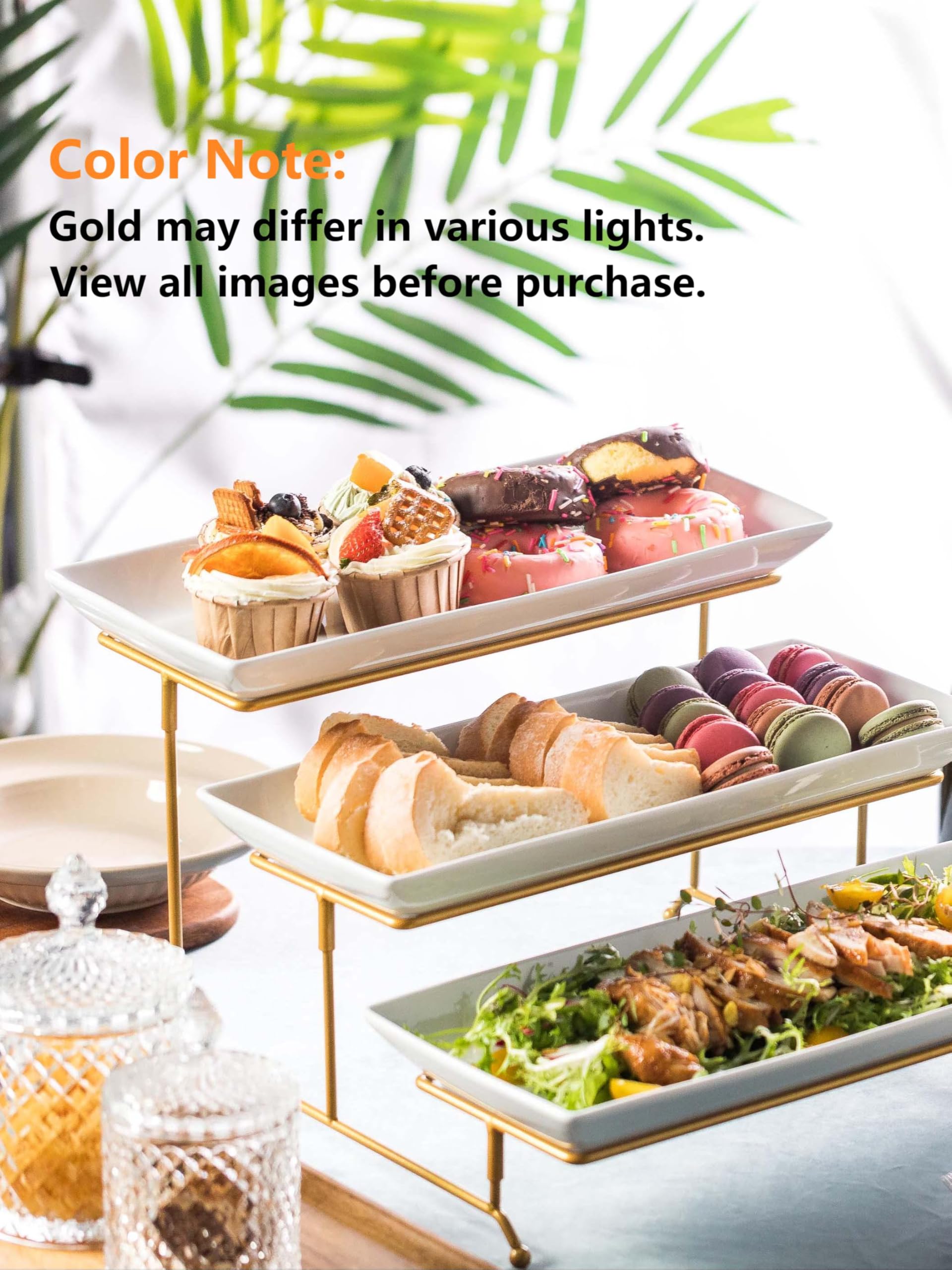 LYEOBOH fruit and cupcake dessert tray on a tiered stand