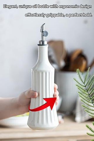 LYEOBOH olive oil vinegar syrup dispenser handles multiple liquids neatly.