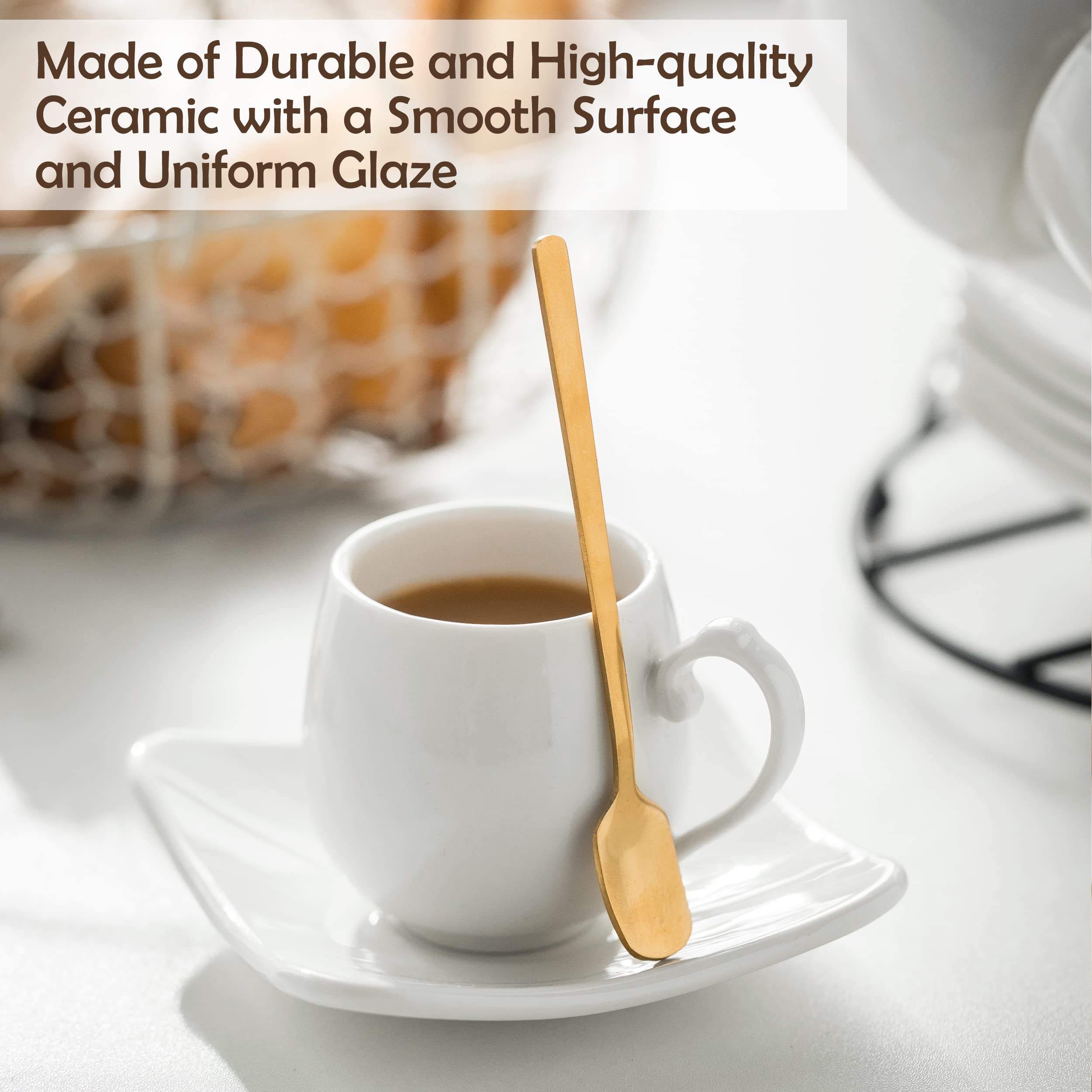 LYEOBOH porcelain cups are safe for dishwasher, microwave, and oven use.