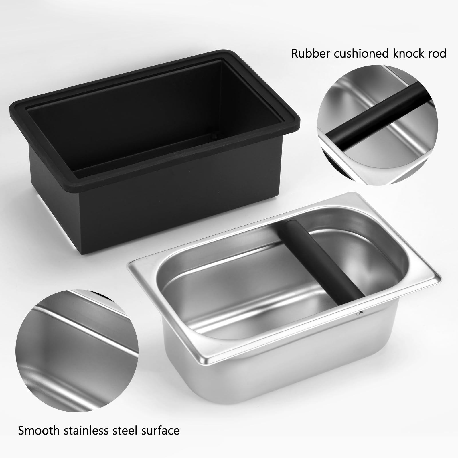 LYHLYA knock box with removable bottom pad for stable placement during use