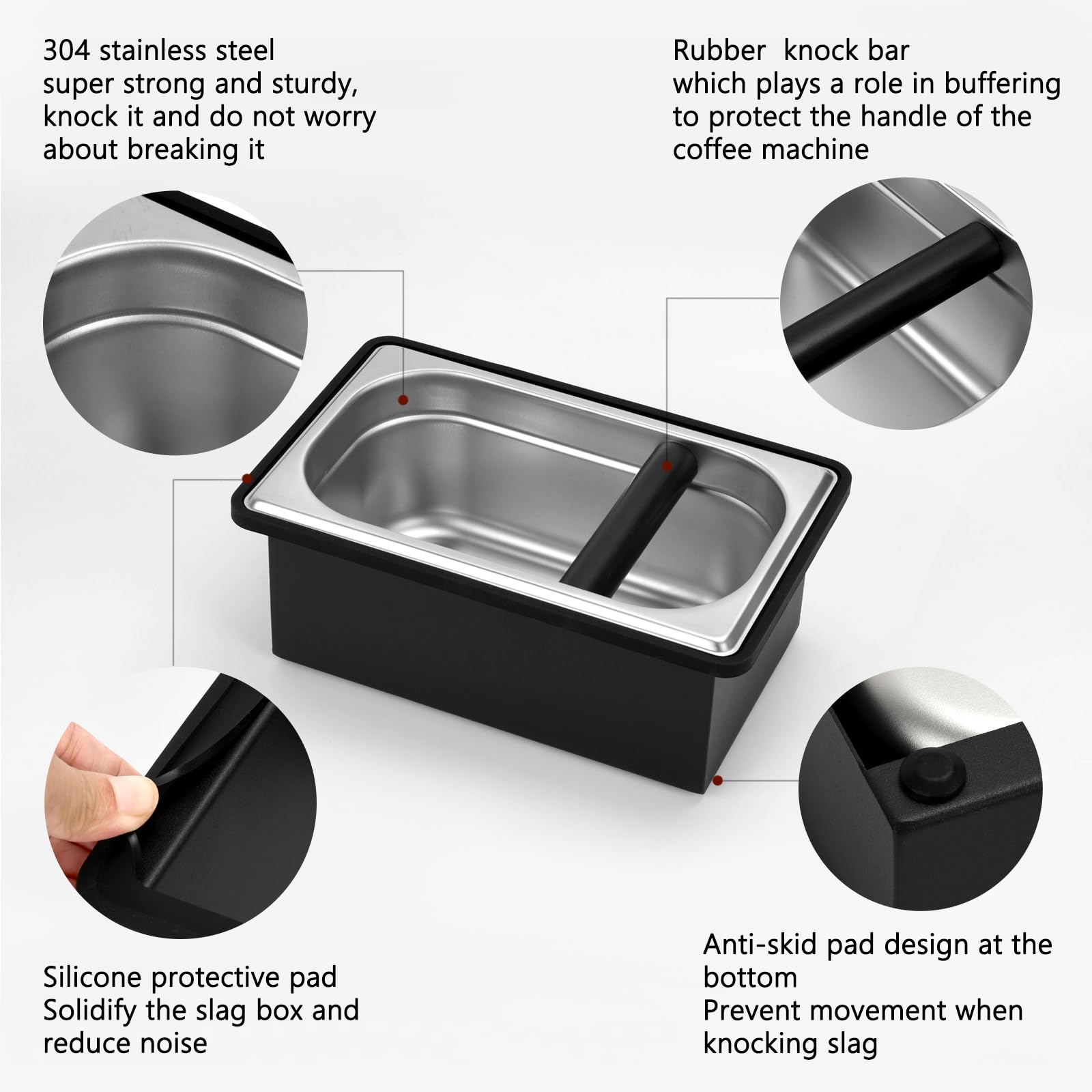 LYHLYA knock box with rubber-coated tapping rod for quieter operation