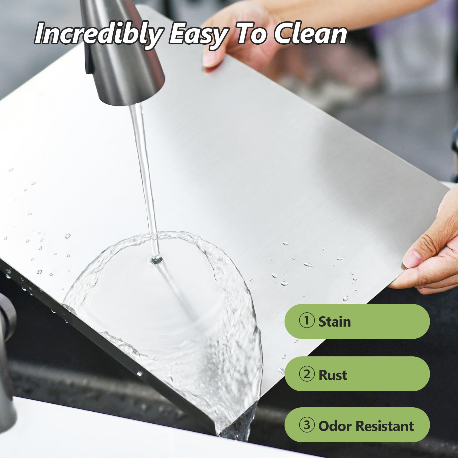 LYHLYA stainless steel cutting board large workspace ideal for whole chickens and dough prep.