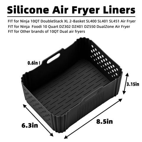 LYHOLKEER 10qt dual-stack liner for Ninja DZ302/DZ550, durable and reusable