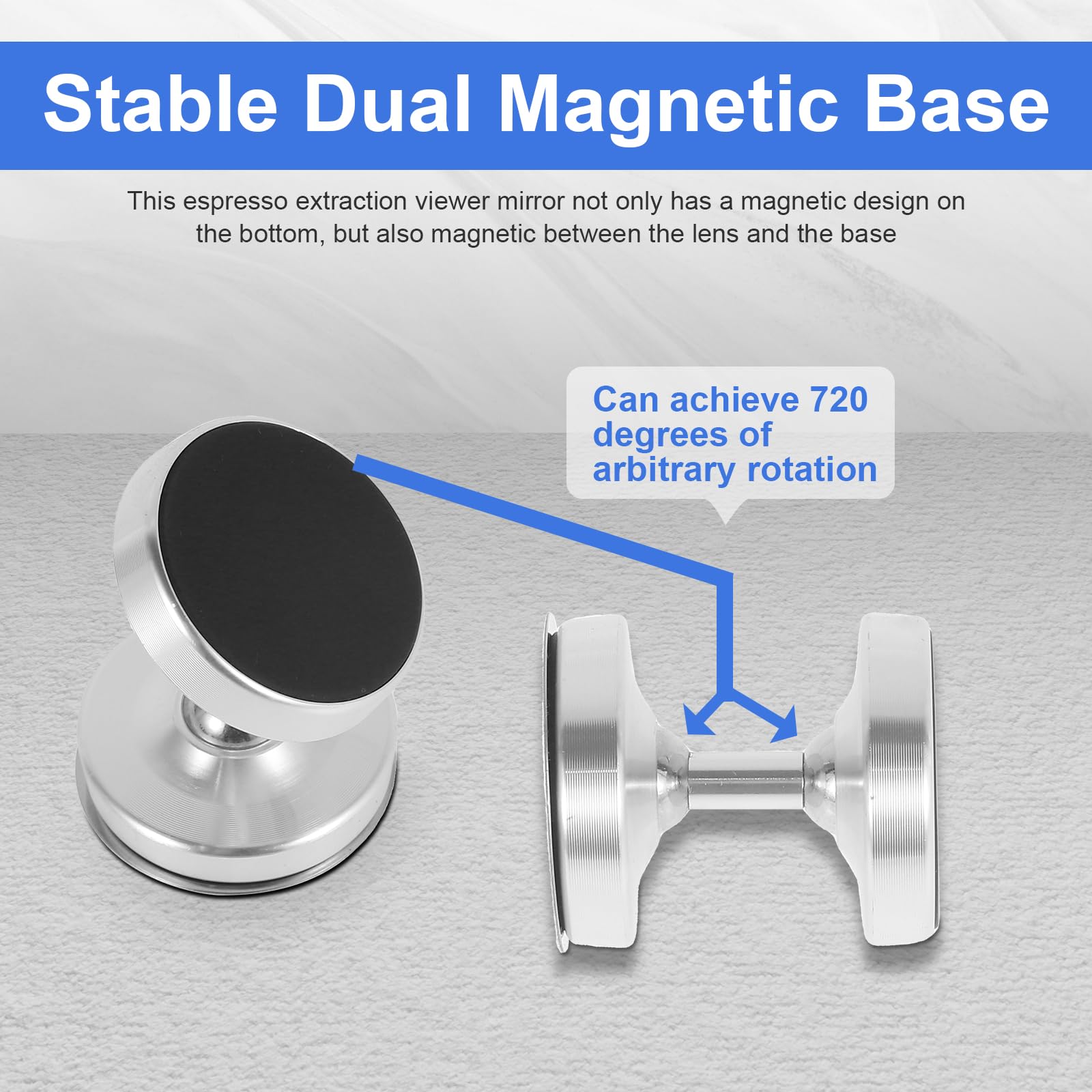 LYIYEYAN Espresso Shot Mirror front-angle view for clear extraction monitoring