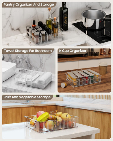 LYNG lid organizer with 4 adjustable dividers for sorted lids.