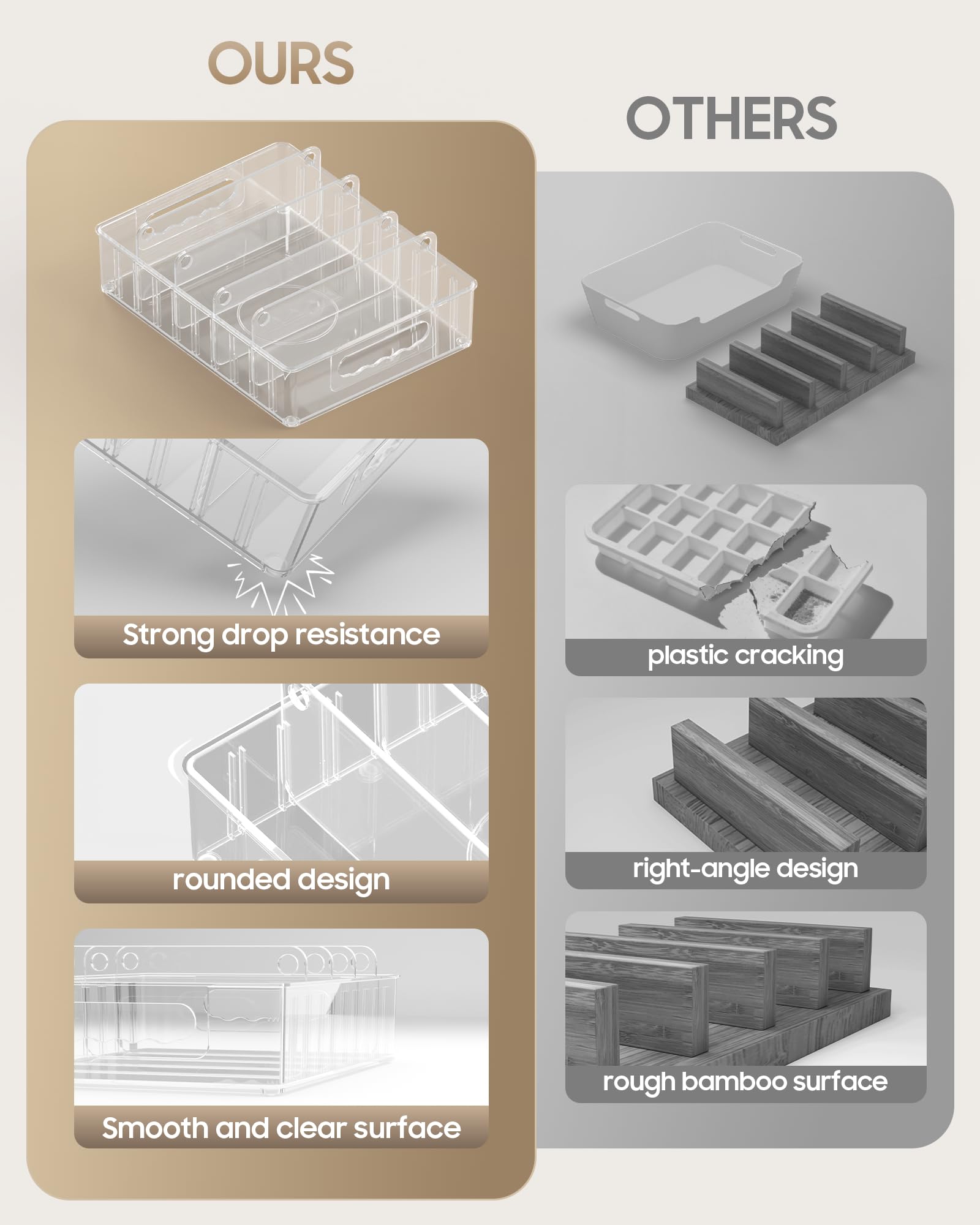 LYNG lid organizer fits cabinets or deep drawers to save space.