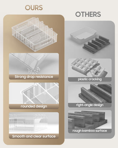 LYNG lid organizer fits cabinets or deep drawers to save space.
