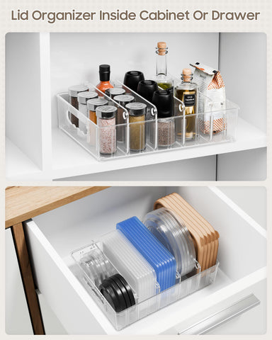 LYNG lid organizer with non-slip pads for stable placement.