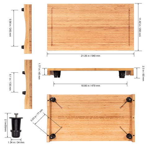 Lynicon cutting board fits over microwaves and ovens, ideal for small kitchens and dorms.