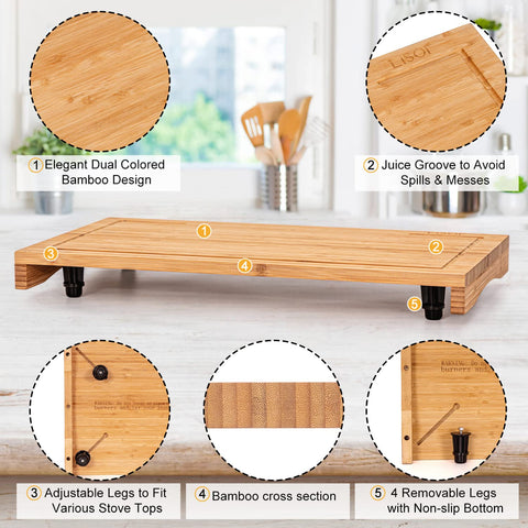 Lynicon side-grain bamboo board emphasizes durability and resistance to cracking during use.