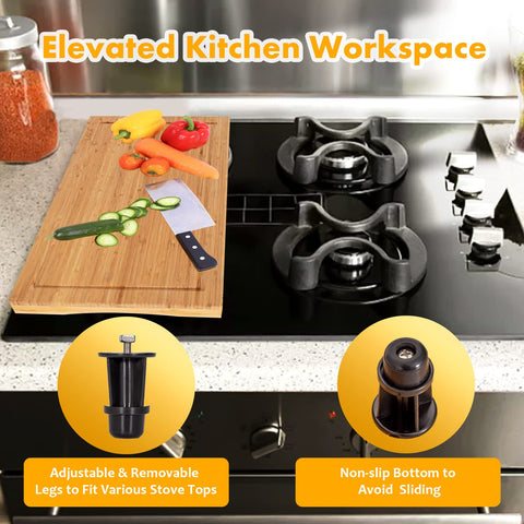 Lynicon RV cutting block with juice grooves keeps liquids contained during camping prep.
