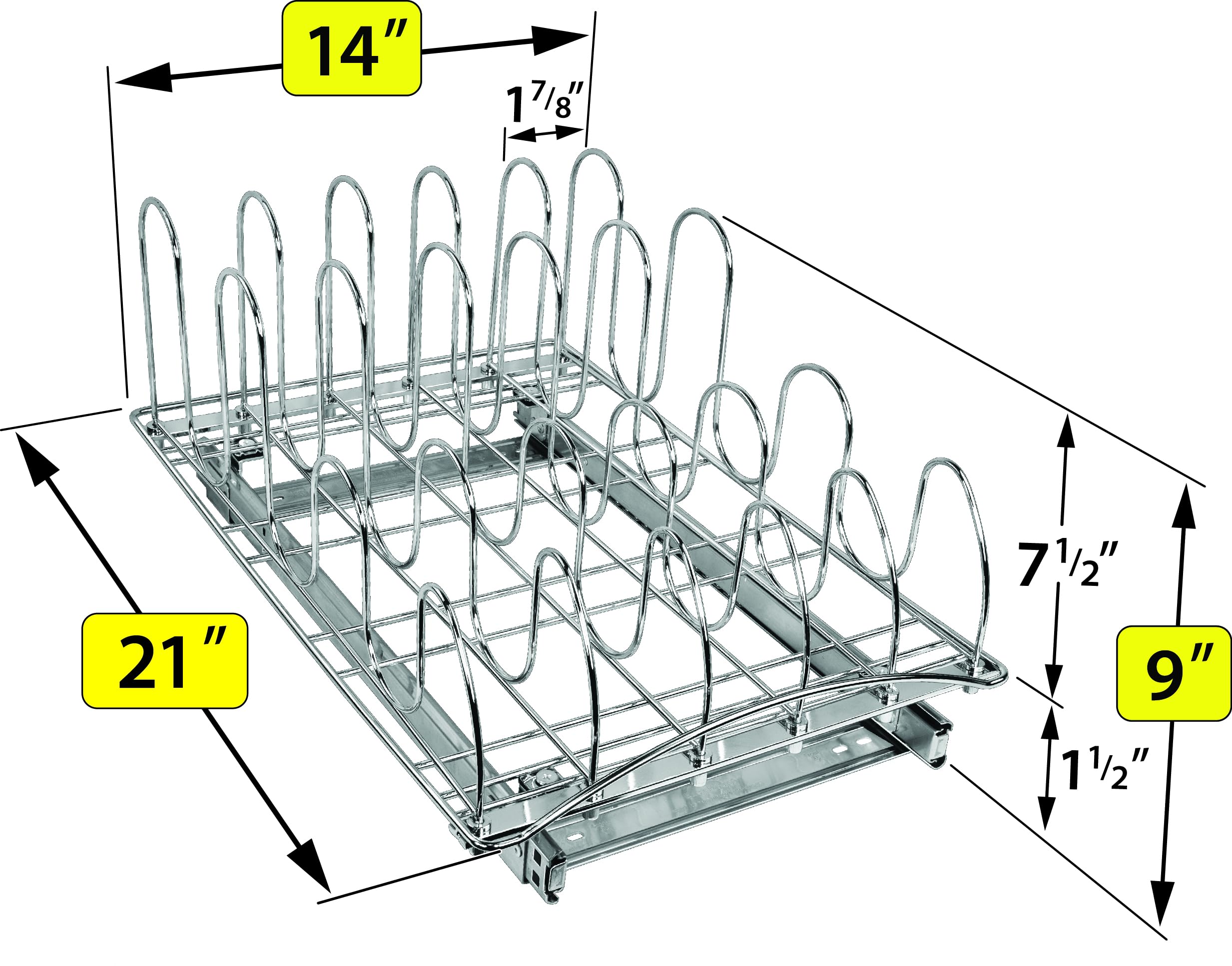 LYNK PROFESSIONAL heavy-duty lid holder in chrome supports heavy lids