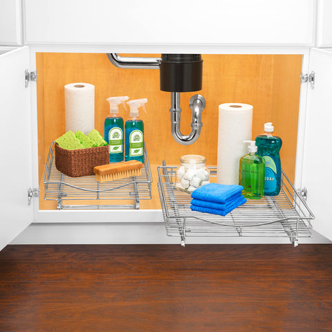 Organization of spices and utensils using 11x21 drawers in a cabinet