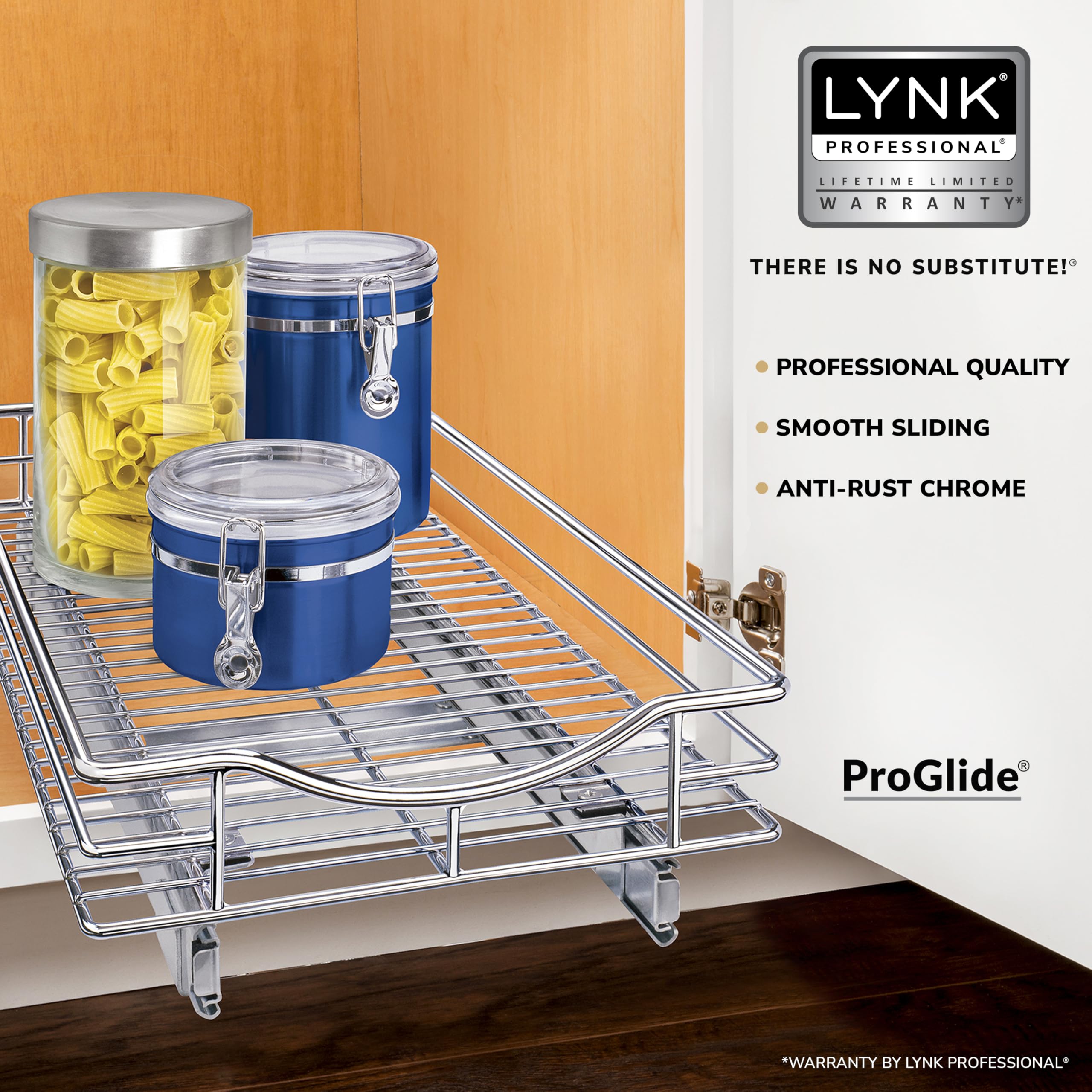 ProGLIDE drawer system enabling smooth, heavy-load sliding in a kitchen setup