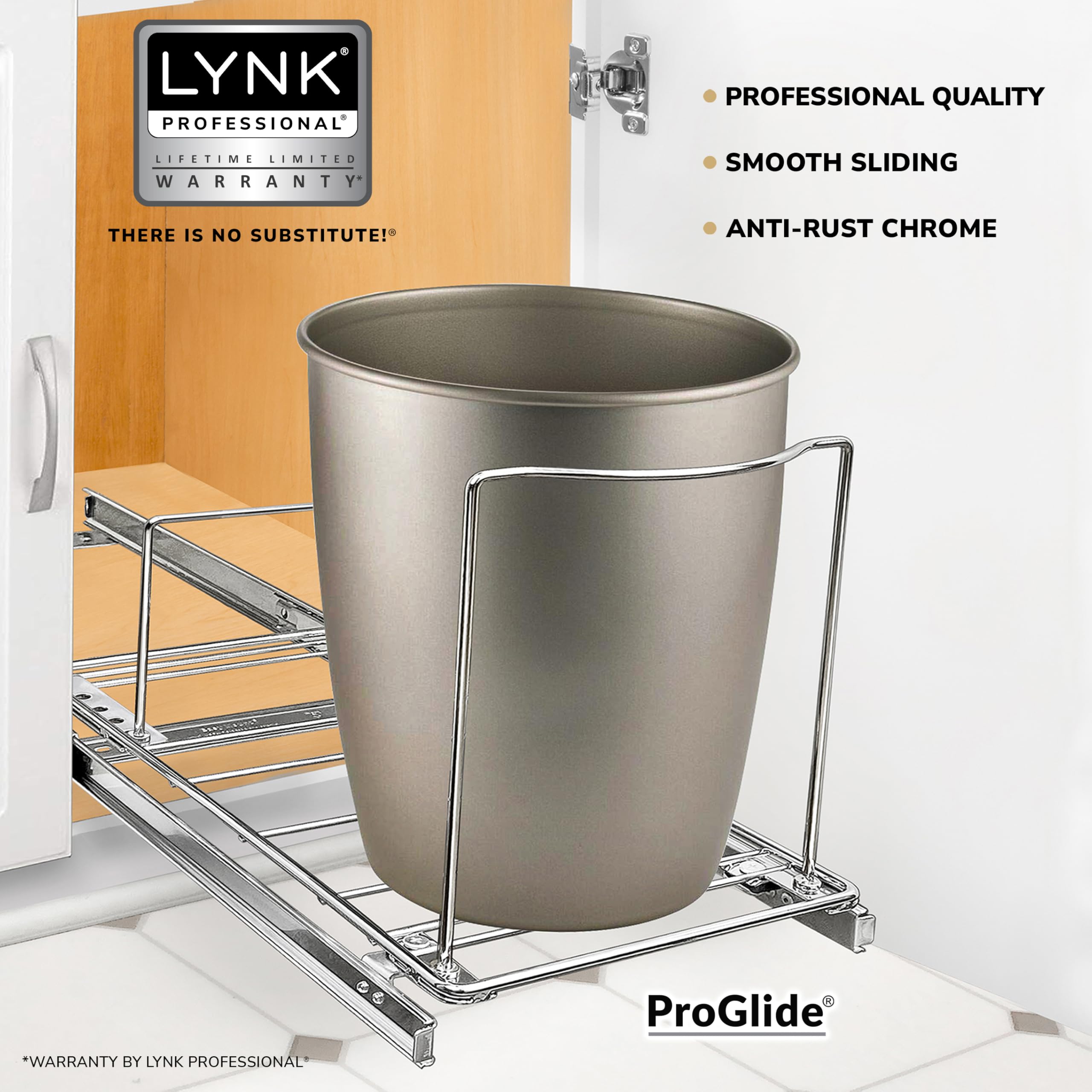 LYNK PROFESSIONAL drawer side-mount demonstrates space-saving installation.