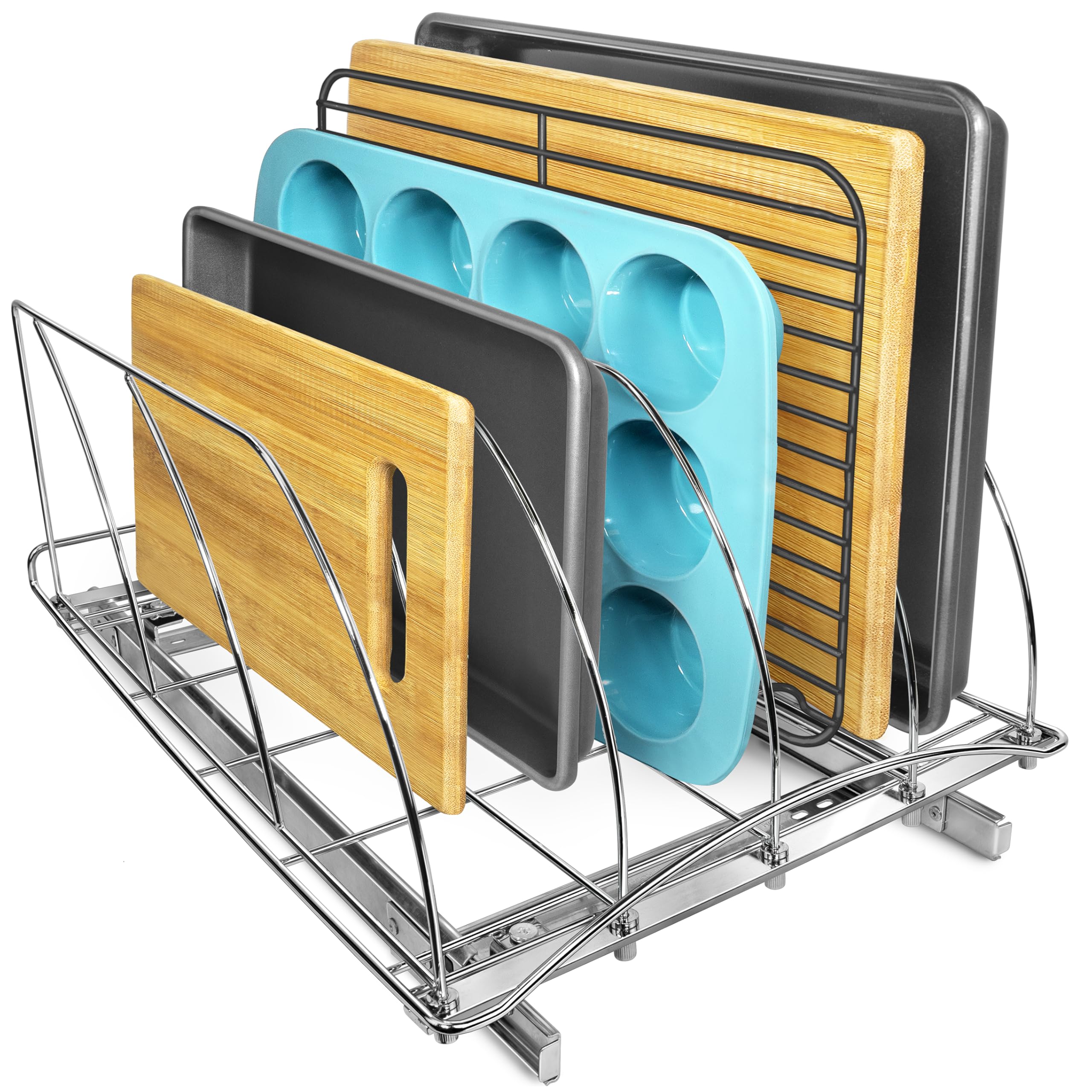 LYNK PROFESSIONAL pullout cutting board rack keeps boards organized and within reach