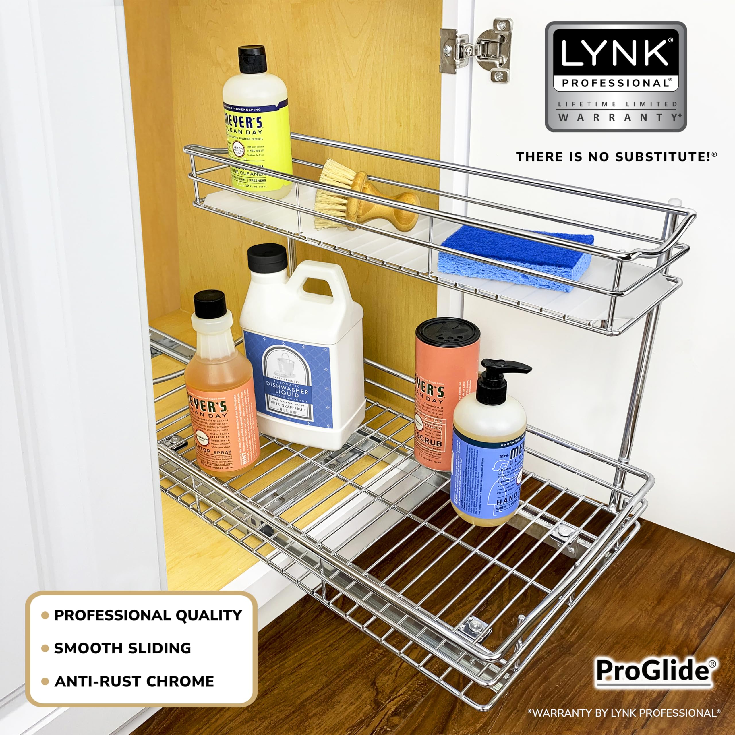 LYNK PROFESSIONAL sliding-drawer system in a kitchen cabinet