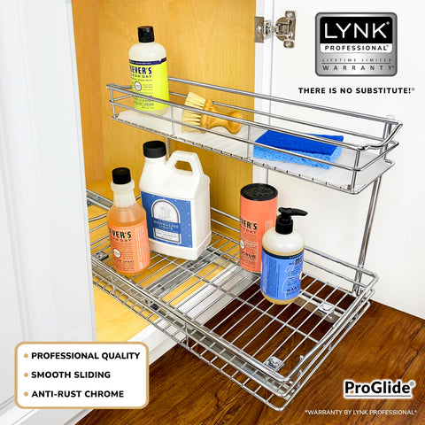 LYNK PROFESSIONAL sliding-drawer system in a kitchen cabinet