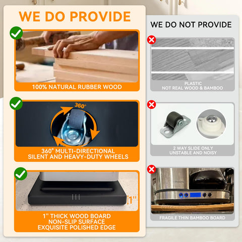 Lyonbi smooth-rolling rubber wheels allow silent movement on any surface.
