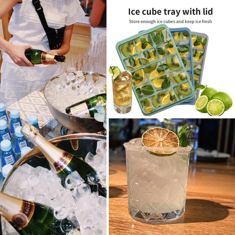 LYQOQYL 3-pack ice cube trays for versatile freezing needs