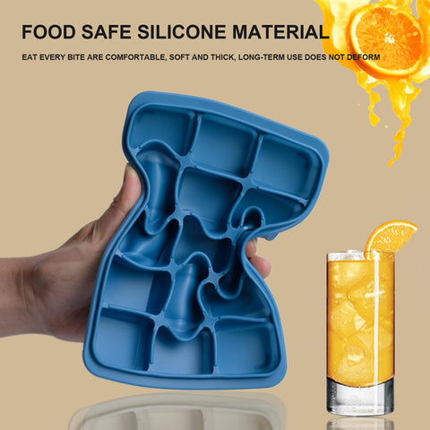 LYQOQYL grey stackable silicone ice tray for compact storage