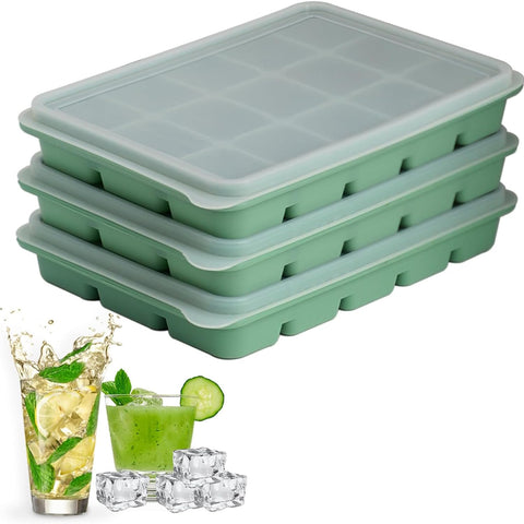 LYQOQYL ice cube trays 3-pack with lids for easy storage and fast release