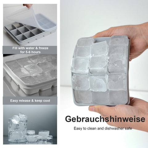 LYQOQYL large ice cubes tray in green for cocktails and baby food