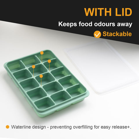 LYQOQYL removable lid ice tray seals odors and keeps cubes fresh