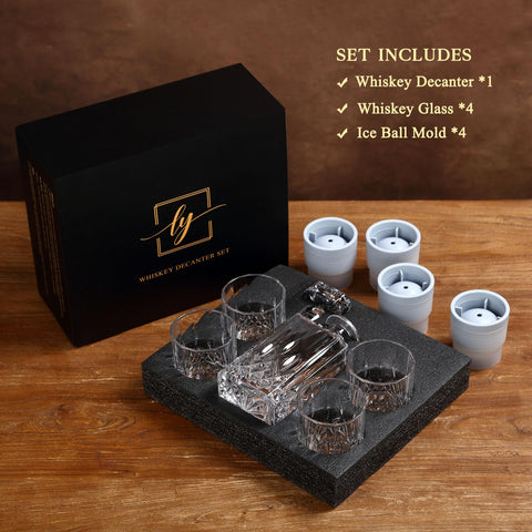 LYRION crystal whiskey glasses close-up shows thick glass and refined feel