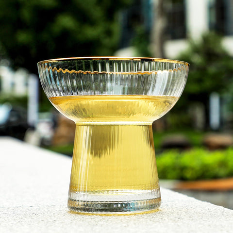 Lysenn 10oz margarita glasses with gold rim elevate cocktails and presentation