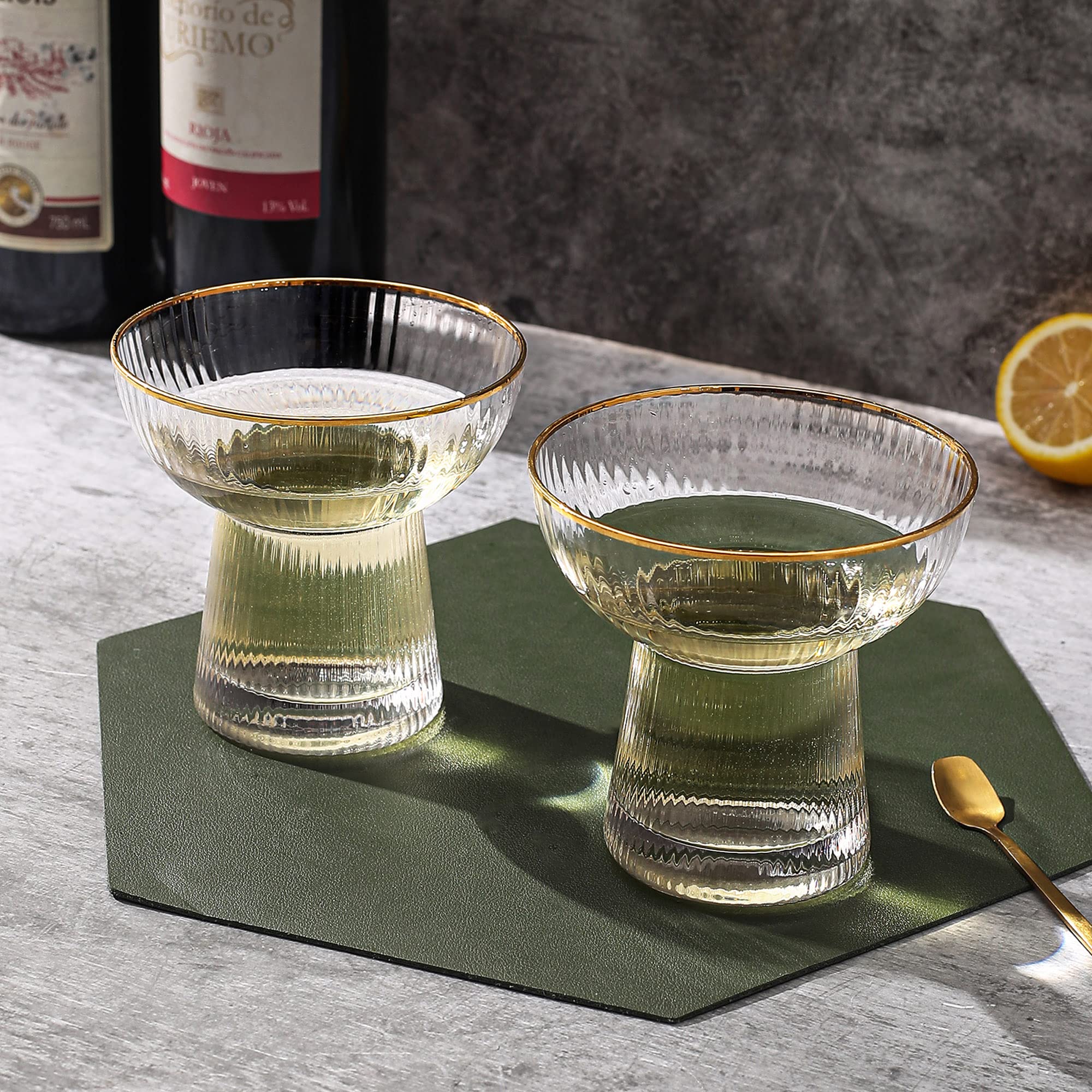 Lysenn stemless margarita glasses 10 oz capacity for generous pours and balanced sipping.