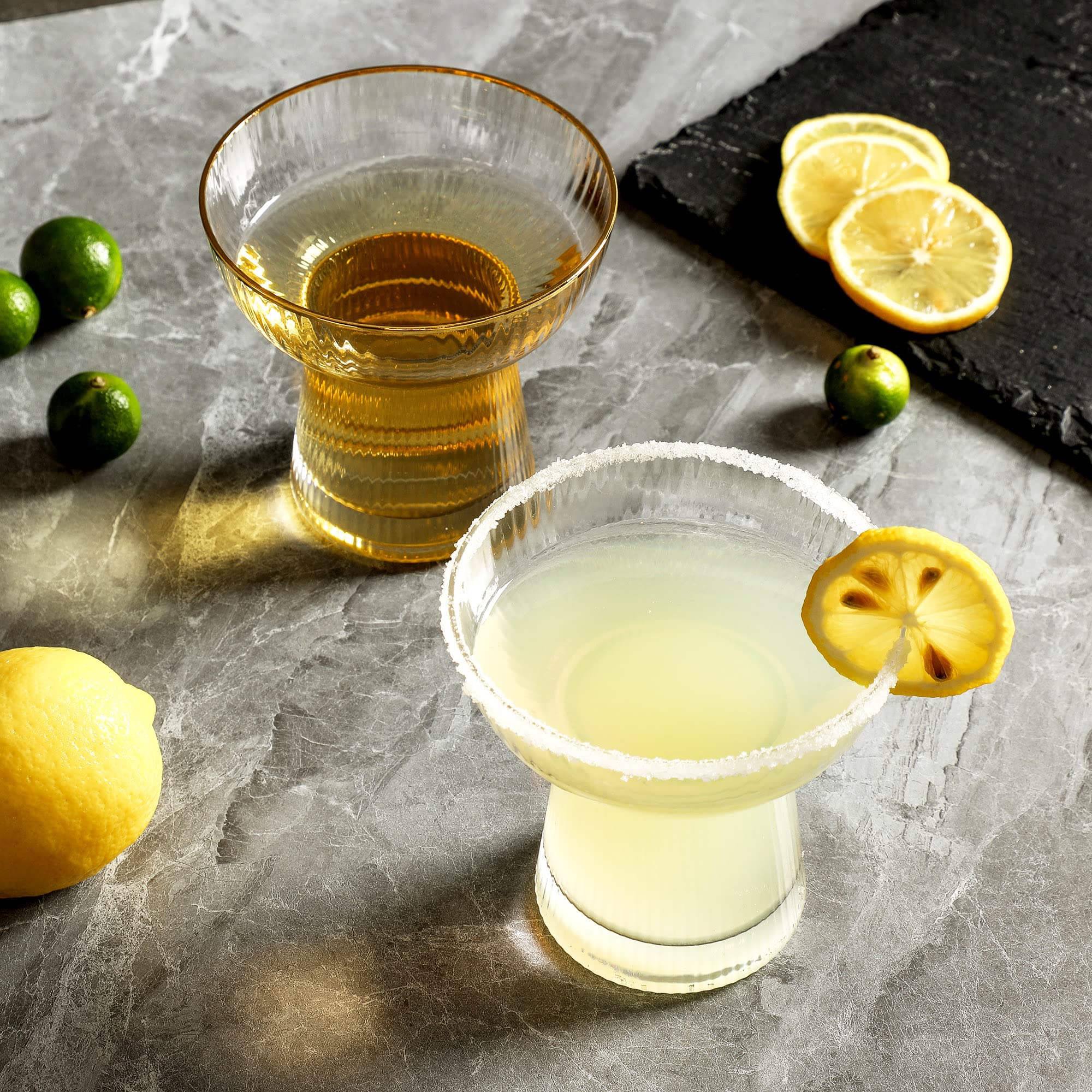 Lysenn sturdy-base stemless glasses reduce spills during lively gatherings.
