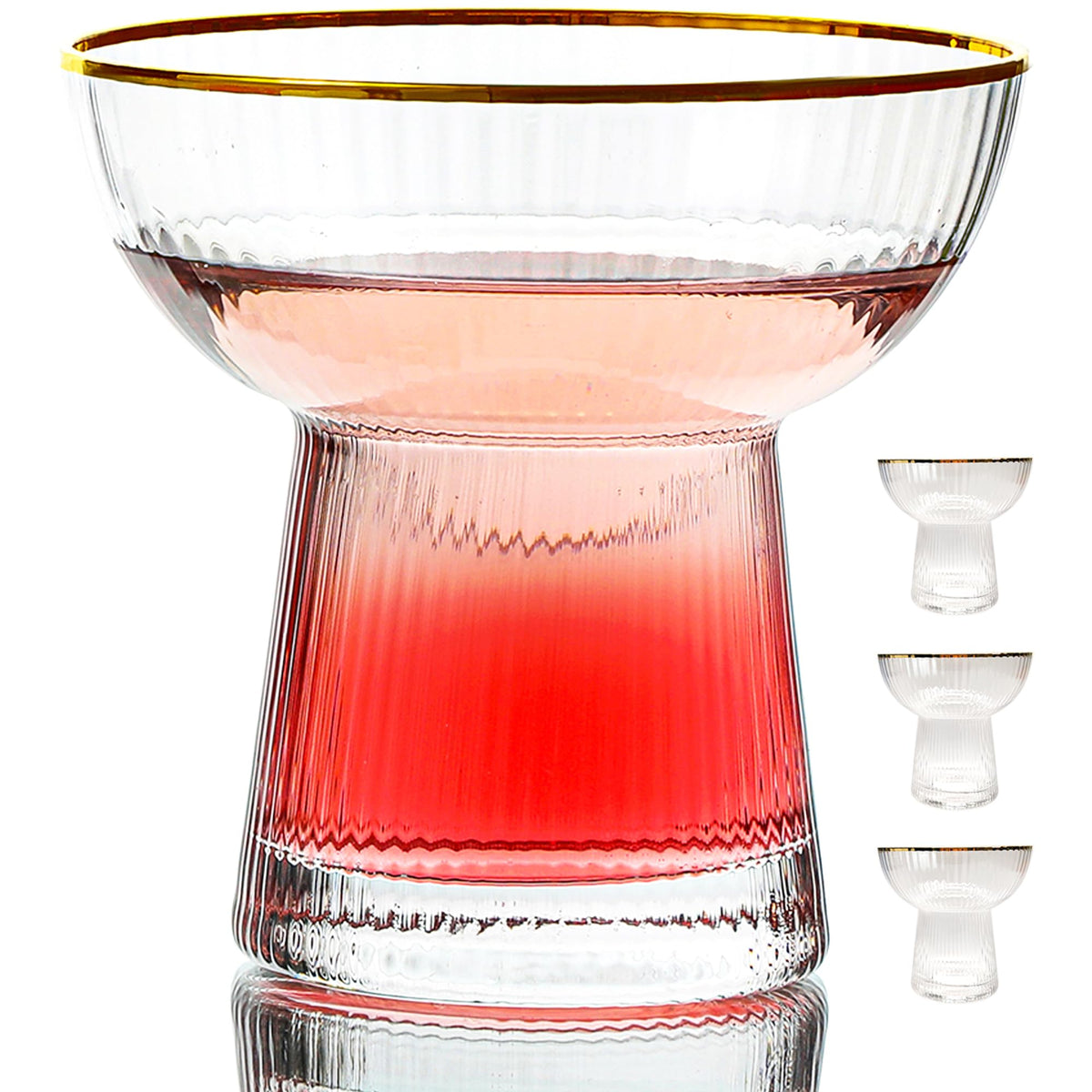 Lysenn stemless margarita glasses with vertical stripes for comfortable entertaining