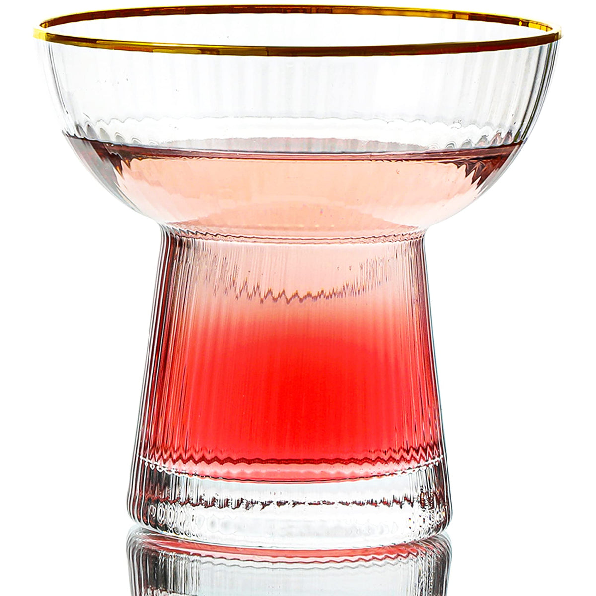 Lysenn stemless margarita glasses with vertical stripes for elegant cocktails and easy handling.