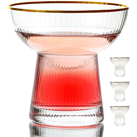 Lysenn stemless margarita glasses with vertical stripes for comfortable entertaining