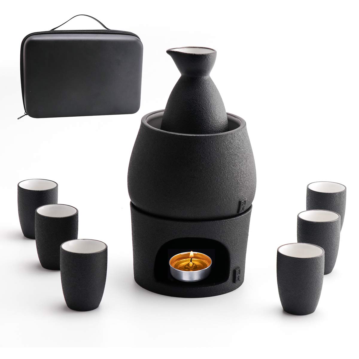 Lyty ceramic sake bottle with beveled pour mouth for smooth pouring.