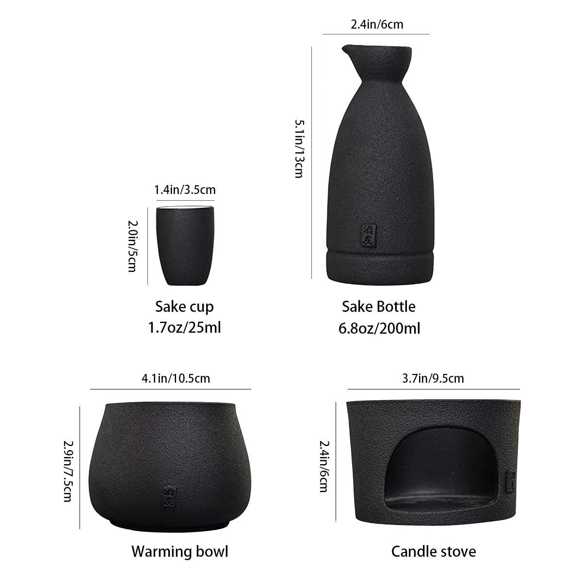 Lyty six sake cups for sharing warm or cold sake.