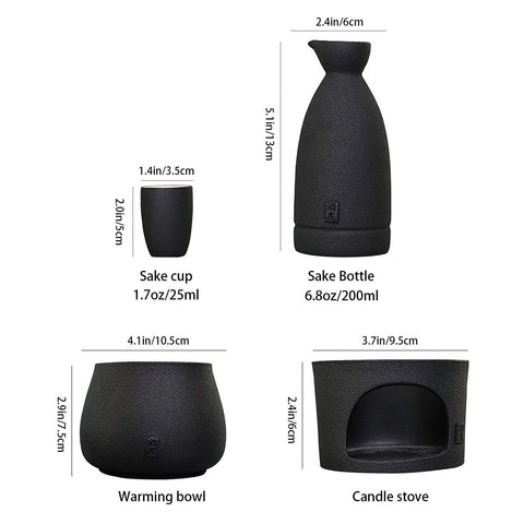 Lyty six sake cups for sharing warm or cold sake.