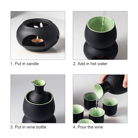 Lyty six sake cups create cohesive, elegant presentation.