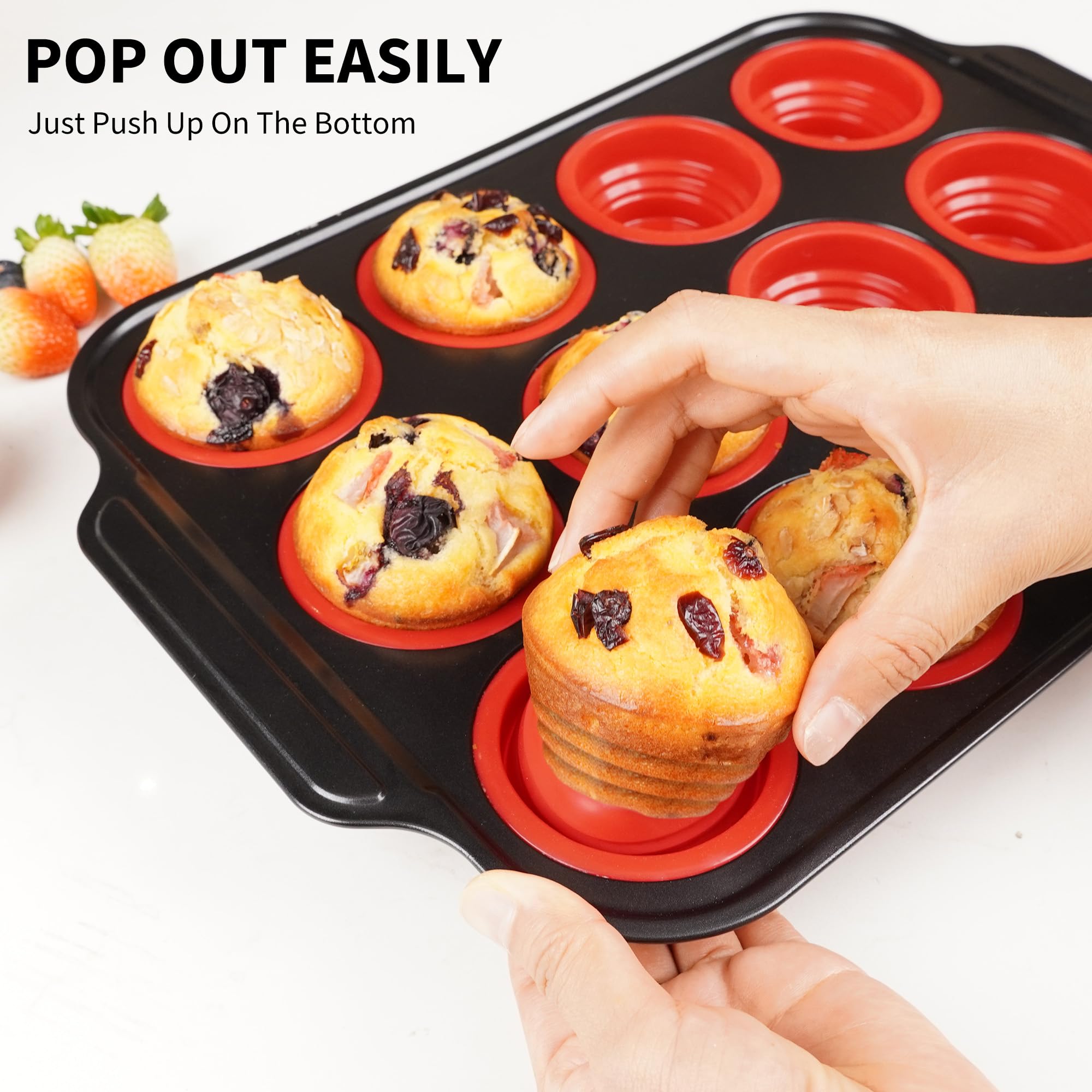 Lyveit 12 cup bakeware suitable for oven, microwave, and freezer
