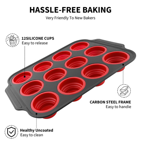 Lyveit foldable muffin tin compact storage design