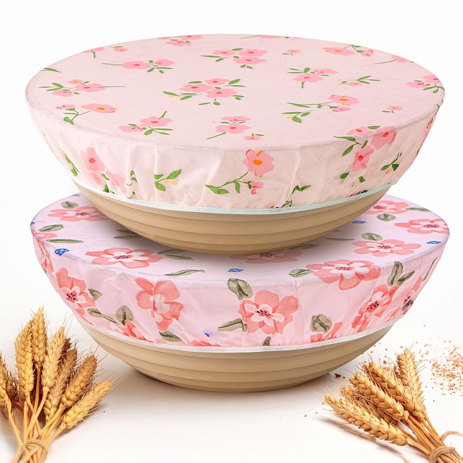 Lyvhoris beeswax bowl covers over a large bowl for bread proofing, keeping dough hydrated.