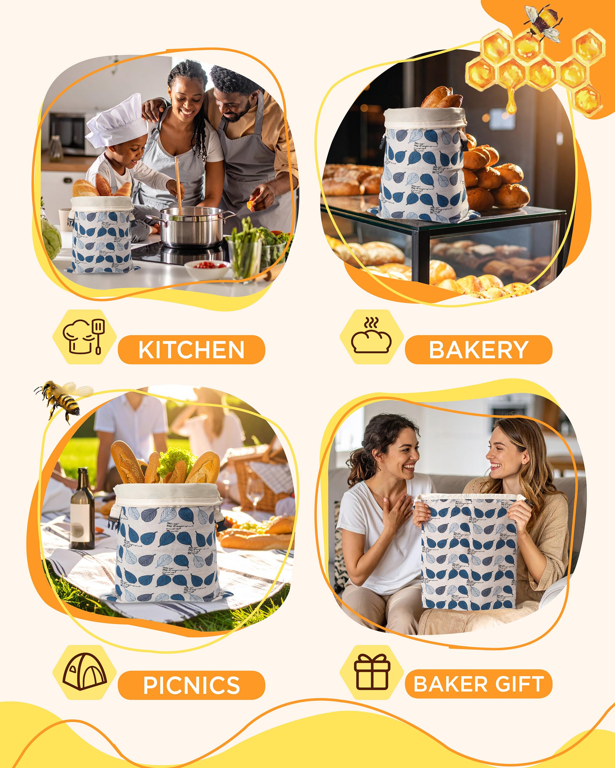 Lyvhoris beeswax bread bags easy to clean and reuse for everyday storage
