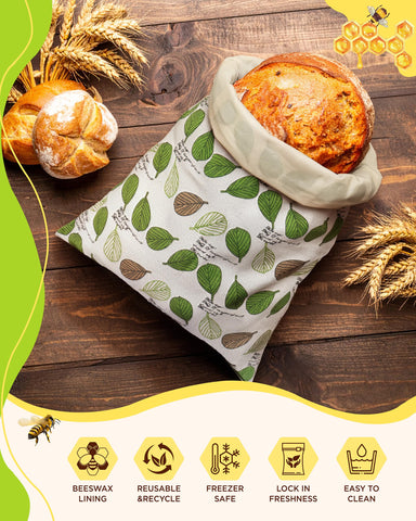 Lyvhoris beeswax bread bags fit loaves up to 12 inches for sourdough and more.