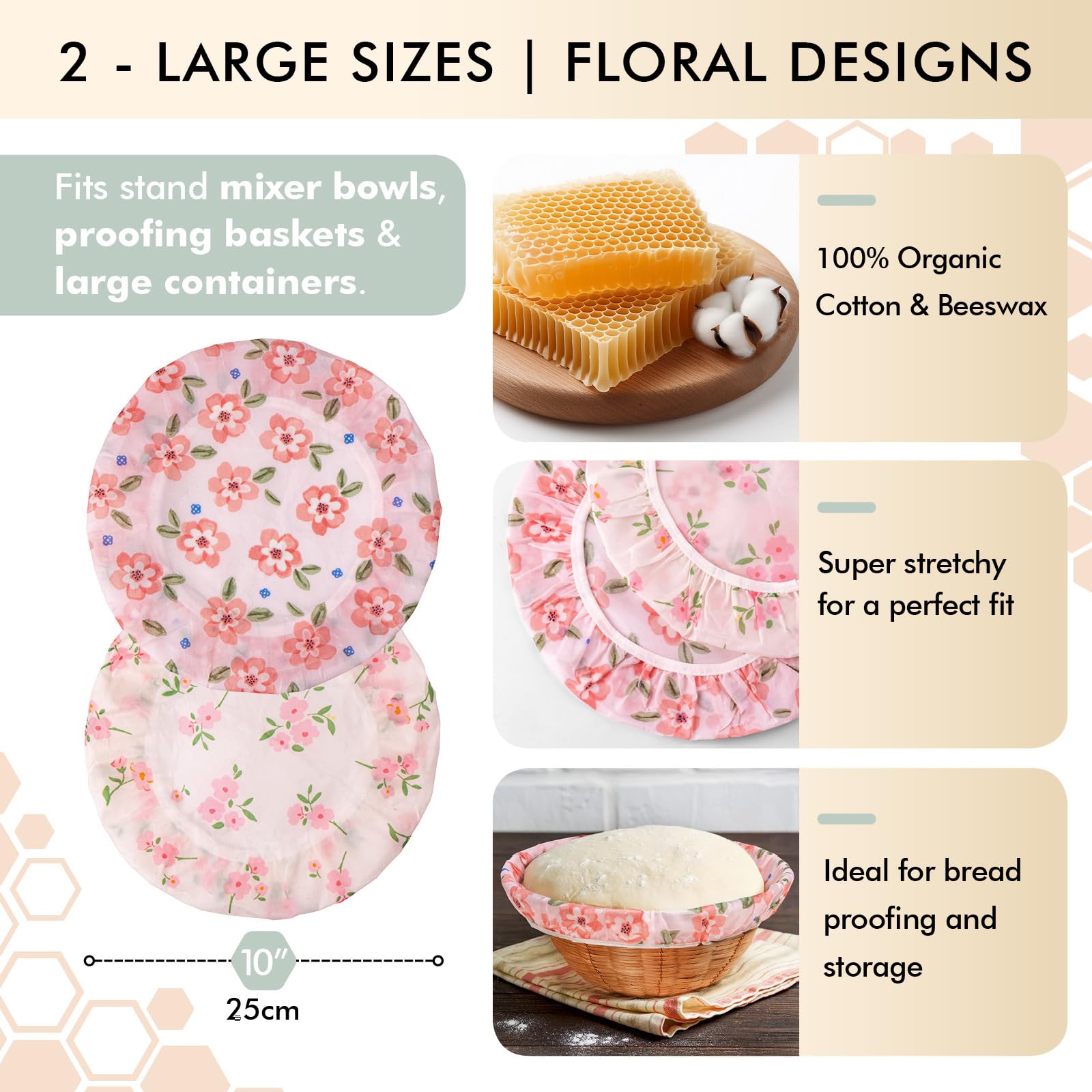 Lyvhoris beeswax bowl cover doubles as bread proofing shield and fruit storage.