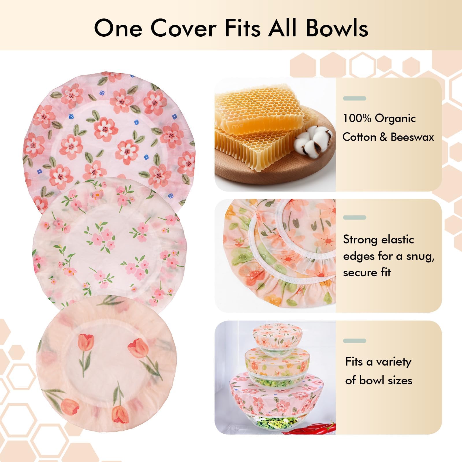 Lyvhoris durable and washable covers for safe food storage