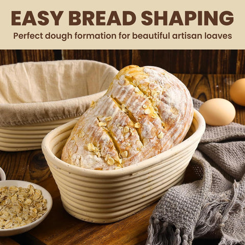 Crust pattern on loaf shaped in Lyvo banneton oval basket